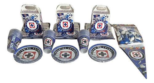 Kit Completo Del Cruz Azul Para Fiesta De 30 Personas Azul Cruz Azul Cruz Azul
