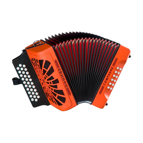 Ftm Acordeon A Botones Hohner Compadre Gcf Ht Naranja Zzz