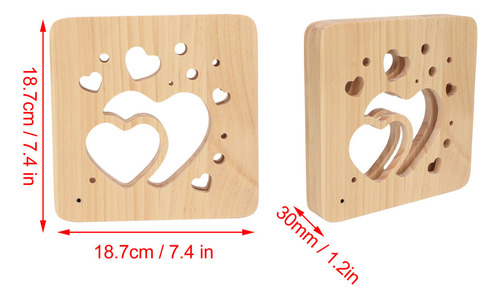 J Madera Led 3d Con Forma De Corazón Hueco For San Valentín,