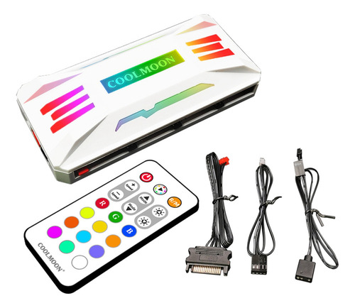 C Controlador Coolmoon Argb Controle De Temperatura Pwm De 4