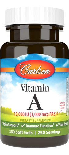 Vitamina A 10000 Iu Carlson 250 Softgel