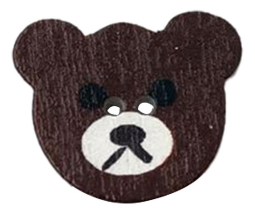2 Botones De Madera Con Forma De Oso De 50 Piezas, 2