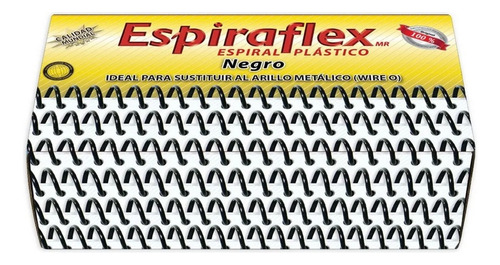 Espiral Plástico Espiraflex Negro 15 Mm Máx. 140 H 55 Piezas