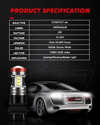 Torchbeam 3157 Bombillas Led 3600 Lúmenes Con Proyector Sin