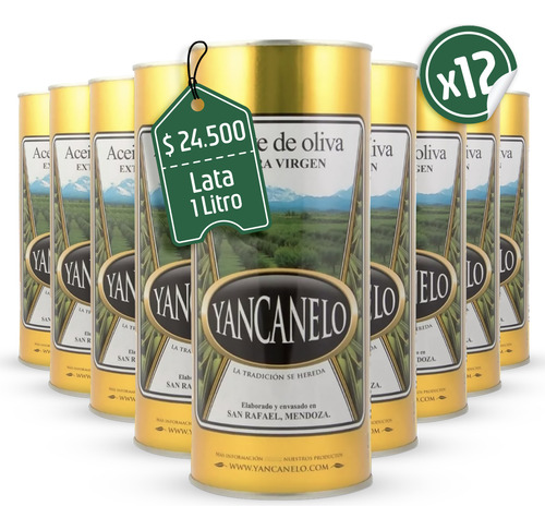 Aceite De Oliva Extra Virgen Yancanelo Clasico 1 L. X 12 Un