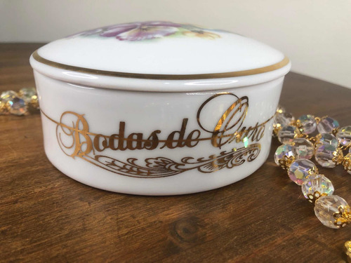 Imagem 3 de 8 de Porta Joia Com Terço Em Cristal 78cm Bodas De Ouro 50 Anos
