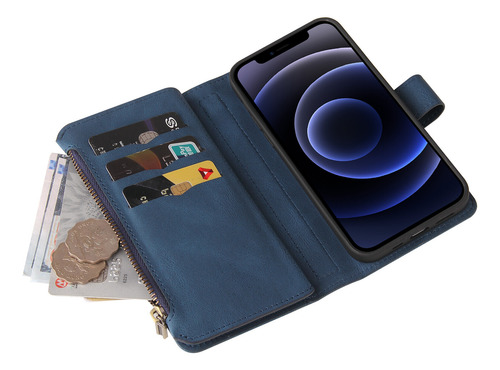Compatível Com iPhone 12 Mini, Capa De Couro Com Fecho Magné