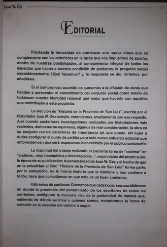 Historia De La Provincia De San Luis Juan W. Gez (Usado)