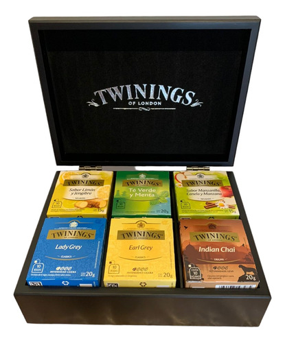 Té Twinings - Caja Original De Madera Con 6 Variedades De Té