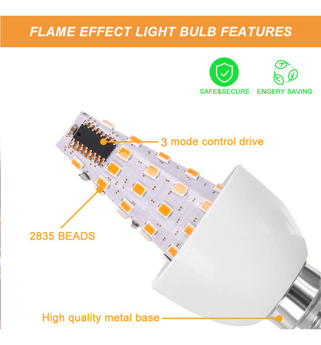 Bombilla Led Con Efecto Parpadeante De Llama