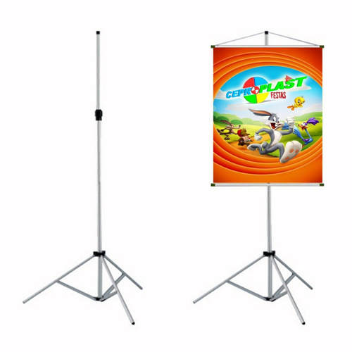 4 Porta Banner 2,00m Suporte Pedestal Tripé Cp