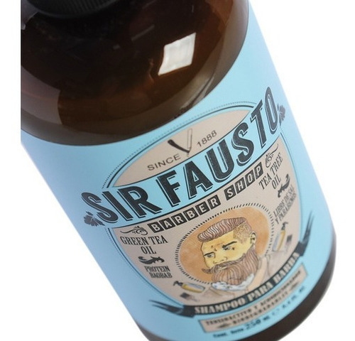 Imagen 8 de 8 de Sir Fausto Barberia Shampoo + Cera Capilar Oleo Barba Cuotas