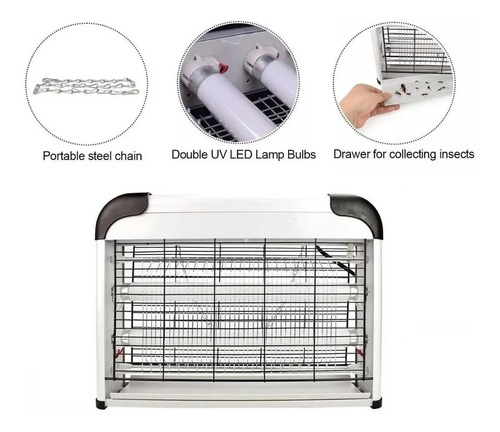 Imagen 8 de 9 de Mata Mosca Mosquito Insecto Electrico Pest 20 Watts