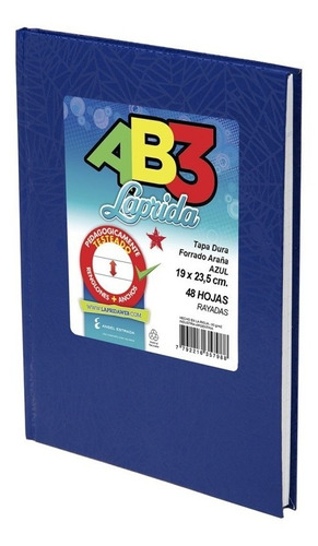 Cuaderno Tapa Dura Rayado 50 Hojas Laprida Ab3 Azul 19x23,5