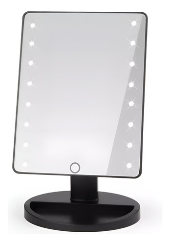 Espejo 16 Luz Led Tactil Maquillaje Usb Portatil Giratorio 