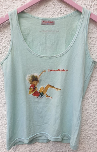 Musculosa Dama Verde Agua Creamfields Talle M.