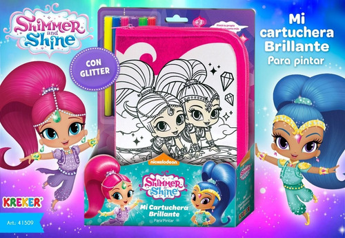 Cartuchera Shimmer & Shine Brillante Para Pintar