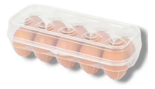 Contenedor Huevos 10 Cavidades Huevera Apilable Con Tapa