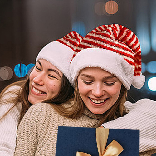 Sombrero De Papá Noel De Felpa, Divertidos Sombreros Navideñ
