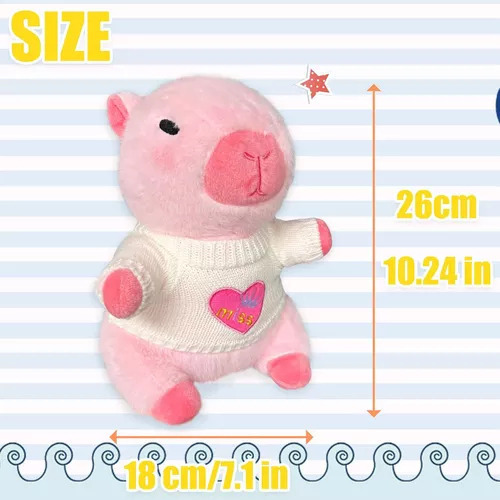 Nuevo Lindo Peluche De Carpincho Con 9 Piezas De Ropa Y