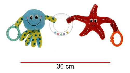 Imagen 2 de 3 de Peluche Tira De Coche Pulpo Y Estrella De Mar. Phi Phi Toys