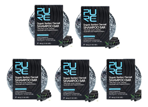 5x Shampoos Purc Pure Hair Barra P/ Cabelo E Barba Grisalho