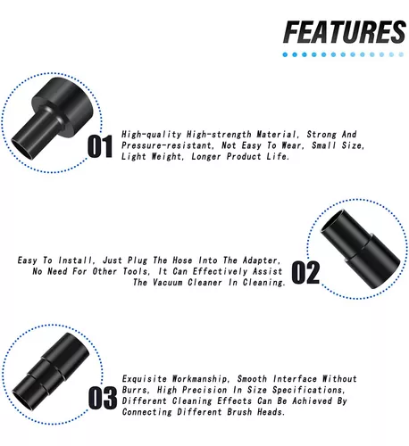 Kit universal de accesorios de aspiradora, adaptador de manguera de vacío  de plástico húmedo y seco, accesorios para aspiradoras de 1-1/4 pulgadas