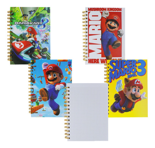 Libreta Francesas Cuadro Chico Mario Bros 100 Hojas 