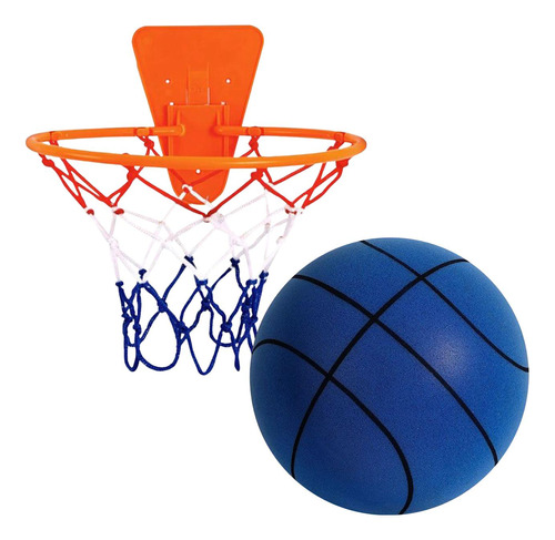 Pelota De Baloncesto Silenciosa Con Aro, Pelota Azul Talla 5