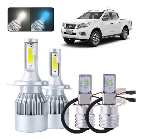 Kit De Focos Led H4 H3 Para Nissan Np300 Frontier 2016-2017