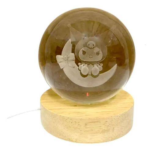 Esferas De Cristal 3d Usb Led Luz Nocturna Stitch 6 Cm Kuromi