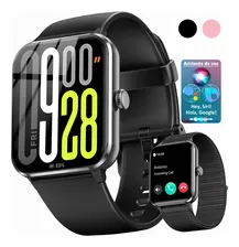 Smartwatch Iowodo Bvr50 De 1.85 Para Android Y Ios Con Llamadas, Ip68 Y Asistente De Voz Negro Gris Oscuro