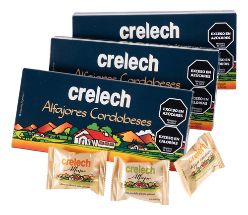3 Docenas Alfajor Cordobes Crelech Fruta Y Dulce Leche