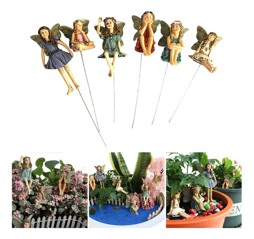 6 Piezas De Hadas Miniatura Flor Jardín De Hadas Ornamento