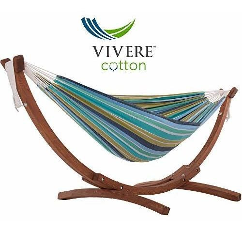 Vivere Combo De Hamaca De Madera De Pino Macizo, Cay Reef 