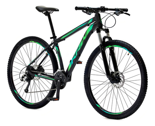 Bicicleta Aro 29 Krw Alumínio 27vel Hidráulico Com Trava S9 Cor Preto/verde