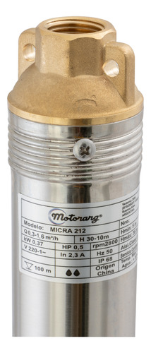 Bomba Sumergible Pozo 2  Motorarg Micra212 +cable 0.5 Hp