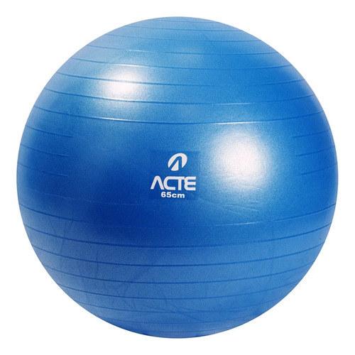 Bola Suíça Pilates Musculação Gymball Azul  65cm C/bombaacte