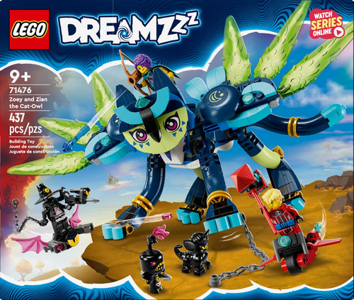 Conjunto Lego Dreamzzz 71476 Zoey e Zian, o gato-coruja, 437 unidades
