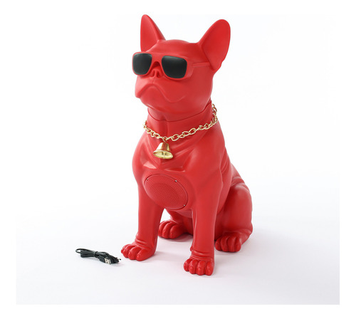 Parlante Portatil Bluetooth Ch-mdog Chico Diseño Perro Rojo