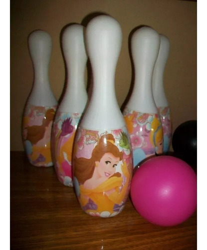 Juego Bowling Infantil De Princesas 6 Pinos Y Dos Bochas