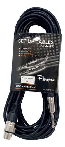 Cable Microfono Xlr Parquer Hembra A Plug Stereo 10 M