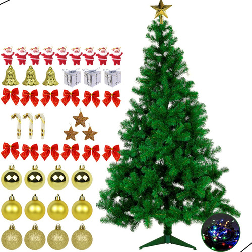 Árbol de Navidad de pino canadiense, 120 ramas y base, 120 cm