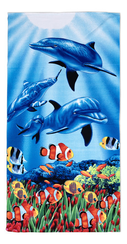 Toallones Playeros Grandes Microfibra Secado Rapido Muchos Diseños 70x140cm Peces
