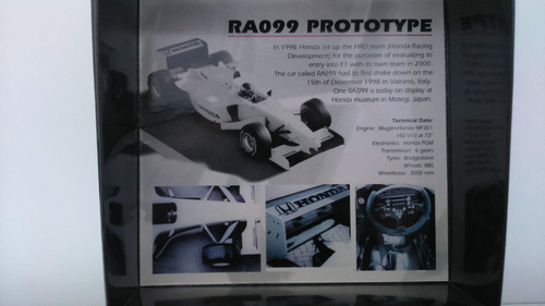 1/43 Minichamps Honda Ra099 Prototipo Verstappen F1 1999 Blanco (Usado)