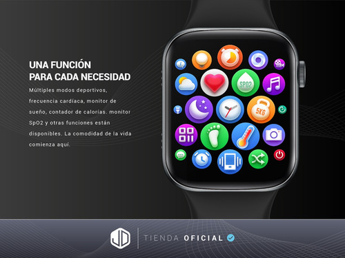Imagen 4 de 10 de Smartwatch Reloj Inteligente Jd Milán Negro 1.96 Spo2 + Cta
