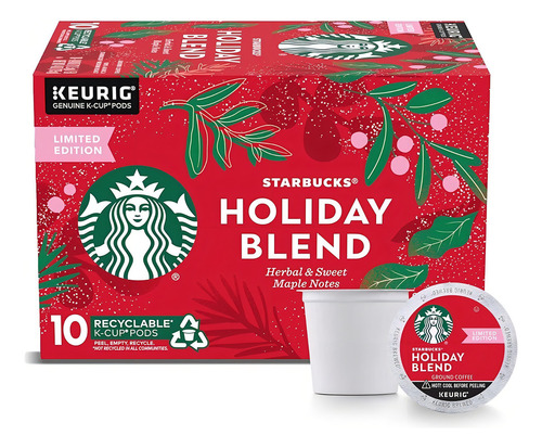 Starbucks Holiday Blend Edición Limitada 10 K-cups