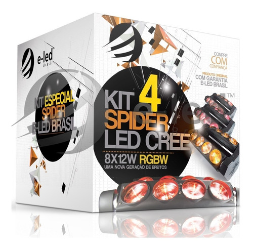 Kit 4 Moving Beam Spider Rgbw Cree 8x12w 4x1 Full Quadri-led