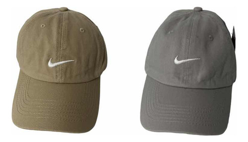 Paq 2 Gorras Nike Gris Y Café Claro