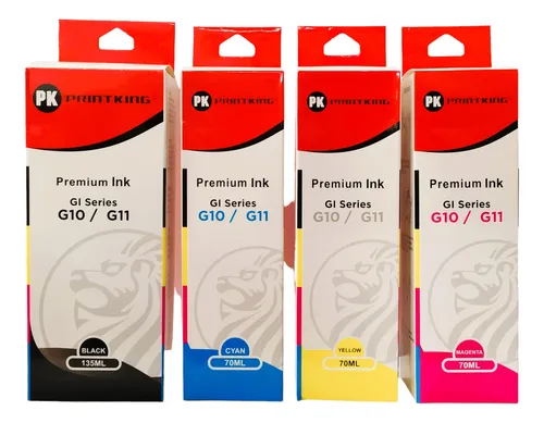 Kit 4 Colores Tinta Genérica G10 G11 G2010 G2011 G4010 G4011
